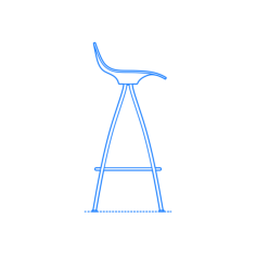 Furniture Stools Onda Counter Stool Outline Svg Vector, Free Vectors File